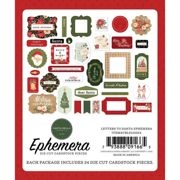 Letters To Santa Ephemera - Carta Bella