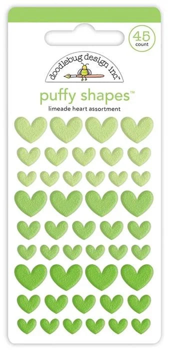 Limeade Heart Puffy Shapes - Monochromatic - Doodlebug