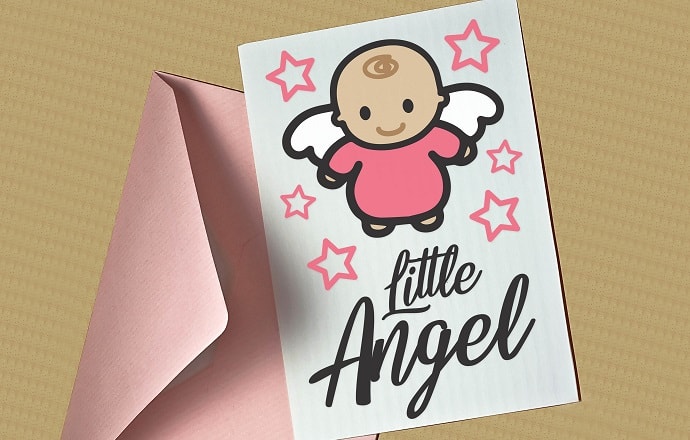 Little Angel Card SVG Image File Download