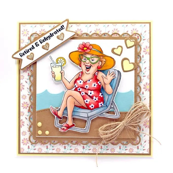 Loungin' Linda Clear Stamp and Die Set - Ai People - Art Impressions
