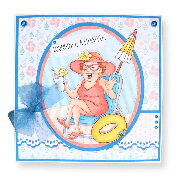 Loungin' Linda Clear Stamp and Die Set - Ai People - Art Impressions