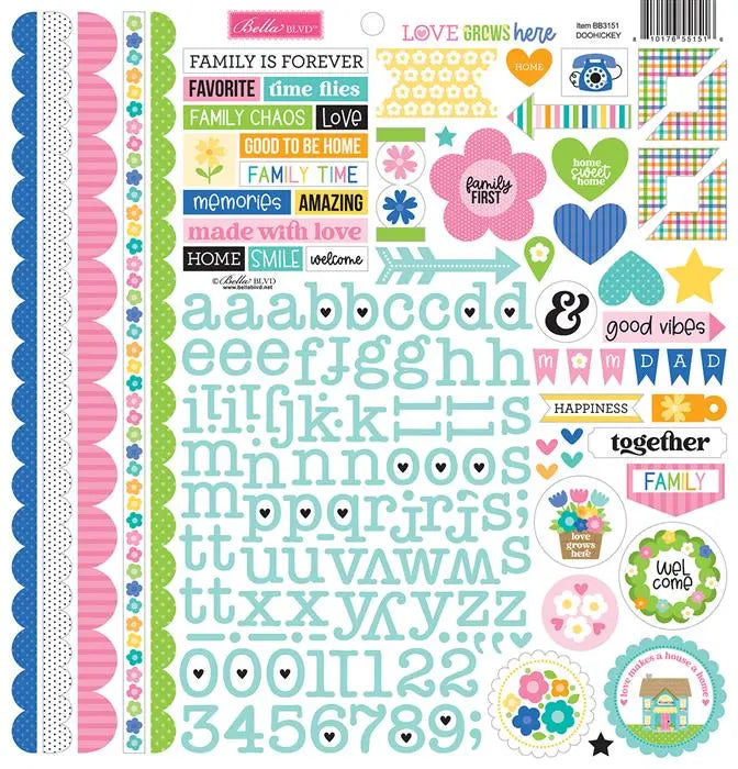Love Grows Here Doohickey Cardstock Stickers - Bella Blvd