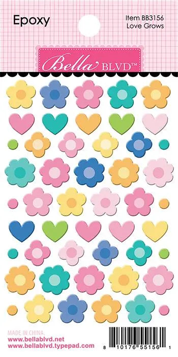 Love Grows Here Epoxy Stickers - Bella Blvd