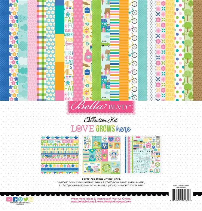 Love Grows Here Scrapbook Collection Kit, 12" x 12" - Bella Blvd