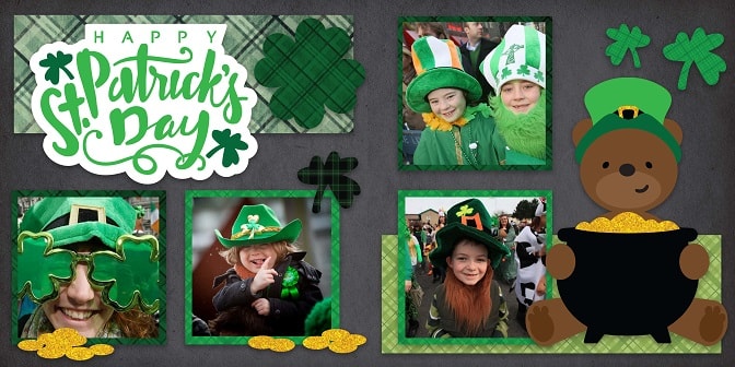 Lucky Bear Layout SVG Image File Download for St. Patrick's Day