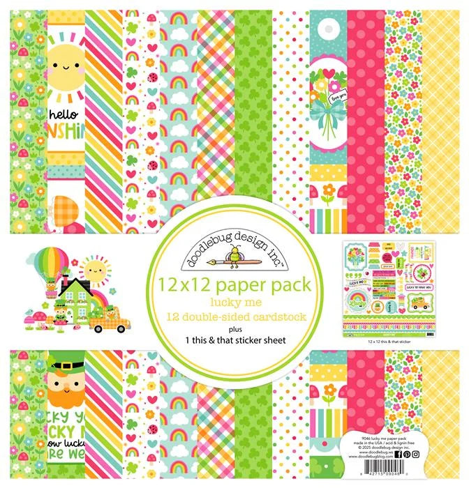 Lucky Me Paper Pack, 12" x 12" - Doodlebug