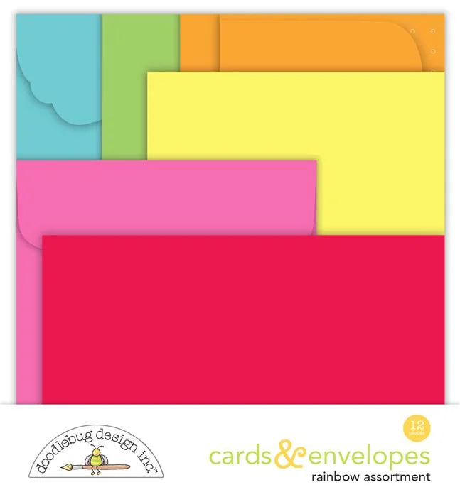 Lucky Me Rainbow Assortment Cards & Envelopes - Doodlebug