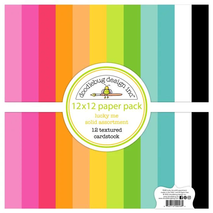 Lucky Me Textured Pack Cardstock Assortment - Doodlebug