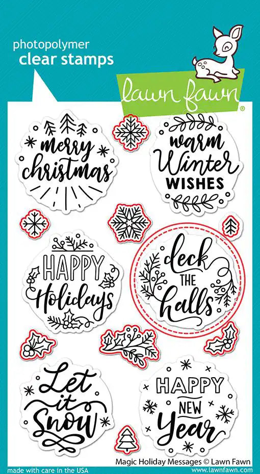 Magic Holiday Messages Lawn Cuts Dies - Lawn Fawn