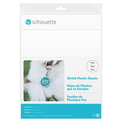 White Shrink Plastic Sheets - Silhouette
