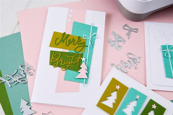 Merry + Bright Side Order 2D Texture Fades/Thinlits Set (17 pack) by Tim Holtz (Vault) - Christmas Collection - Sizzix