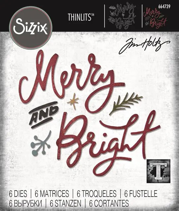 Merry & Bright Thinlits Die Set Die Set 6PK - Back from the Vault - Tim Holtz - Sizzix