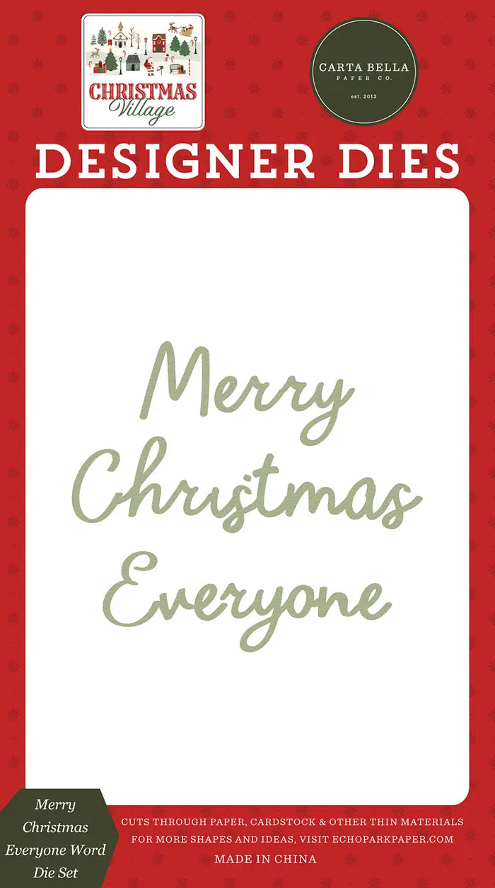 Merry Christmas Everyone Word Die Set - Christmas Village - Carta Bella