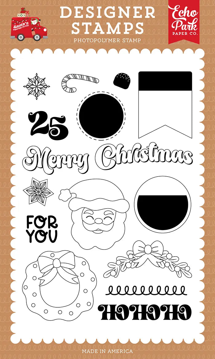 Merry Christmas Santa Stamp Set - Santa's Christmas Delivery - Echo Park
