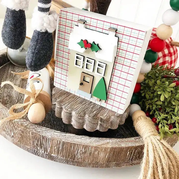View 2 of Mini Scallopped Risers Wooden Decoration - Foundations Decor