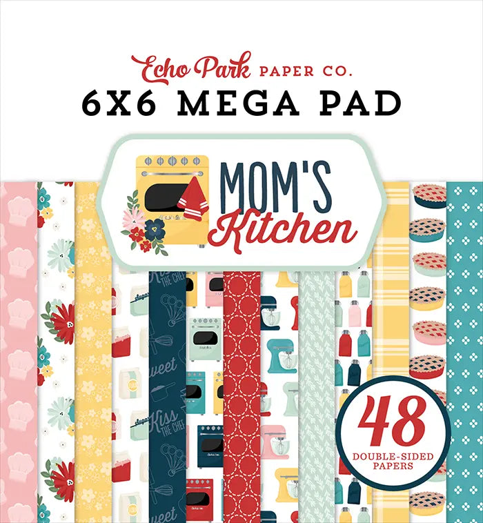 Mom's Kitchen Cardmakers Mega Cardstock Pad, 6" x 6" - Echo Park