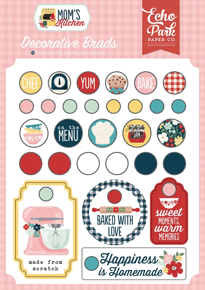 Mom's Kitchen Decorative Brads - Echo Park