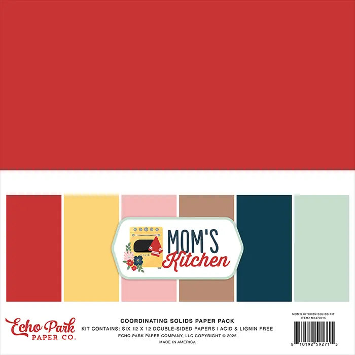Mom's Kitchen Solids Paper Kit, 12" x 12" - Echo Park