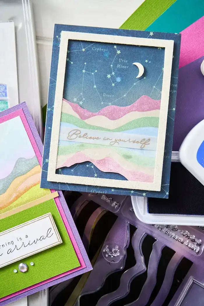 View 7 of Mountain High Creative Coordinations  A5 Clear Stamps (18 pack) w/ Framelits Die by Stacey Park - Sizzix