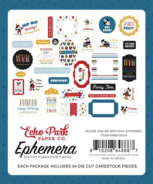 Mouse And Me Birthday Ephemera - Echo Park