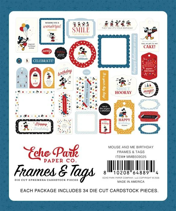 Mouse And Me Birthday Frames & Tags - Echo Park