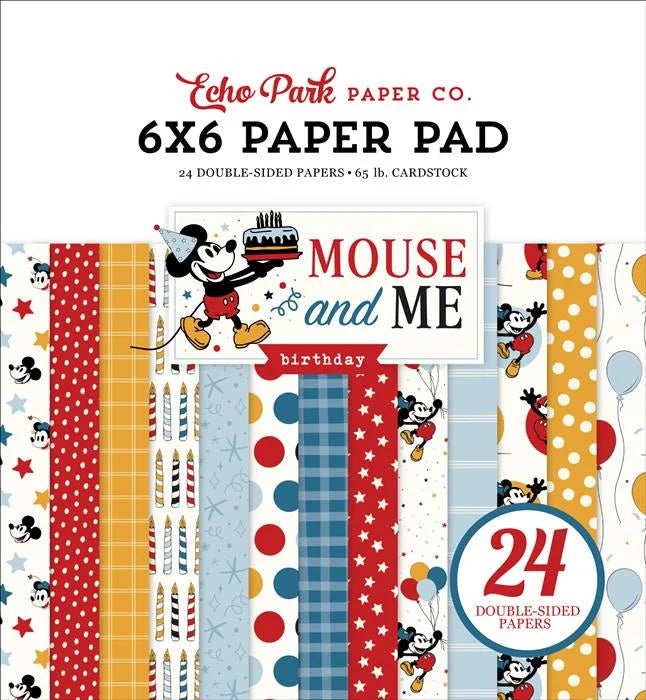 Mouse And Me Birthday Paper Pad, 6" x 6" - Echo Park