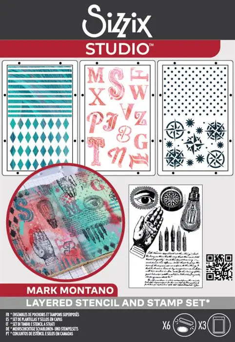 My Favorite Things Clear Stamps Set w/ Stencils - Studio - Mark Montano - Sizzix