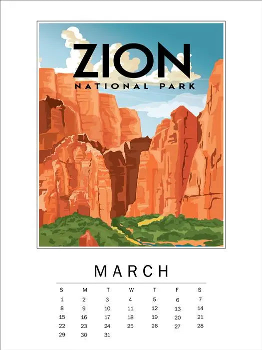National Parks 2026 Calendar - Echo Park