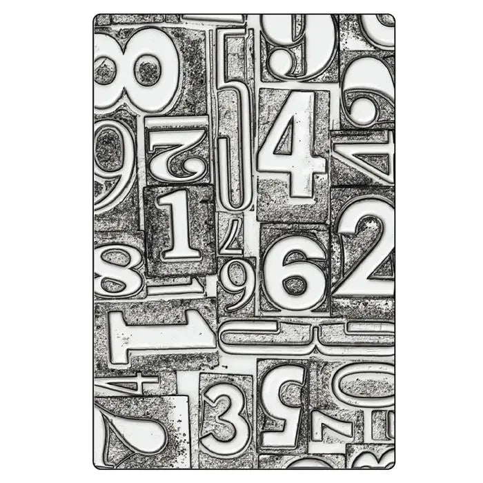 Numbered 3-D Texture Fades Embossing Folder Large/A5 - Tim Holtz - Sizzix