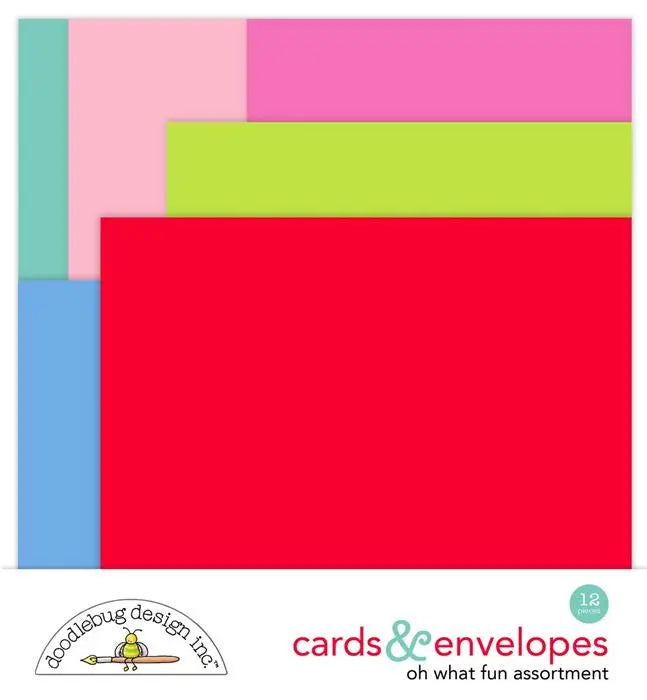 Oh What Fun Cards & Envelopes Ephemera - Doodlebug