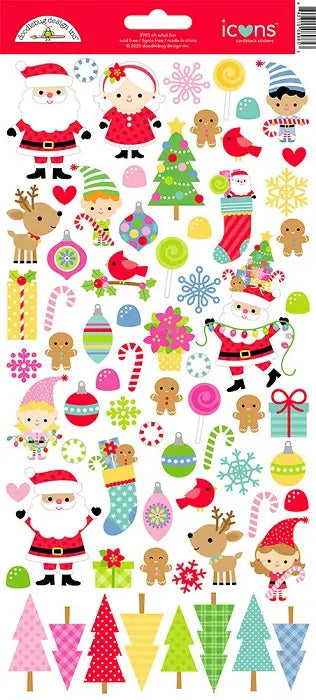 Oh What Fun Icons Stickers - Doodlebug