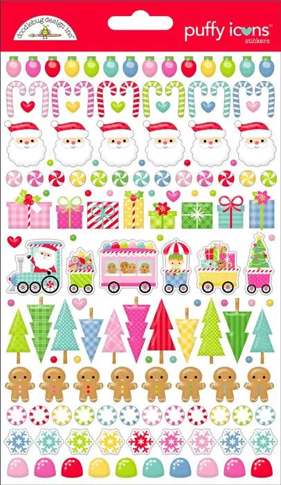 Oh What Fun Puffy Icons Stickers - Doodlebug