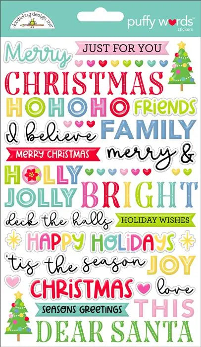 Oh What Fun Puffy Words Stickers - Doodlebug