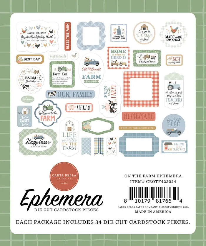 On The Farm Ephemera - Carta Bella