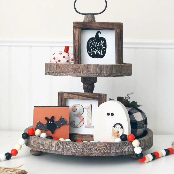 Orange Spice Polka Dot Pumpkin - Tiered Tray Decor - Foundations Decor