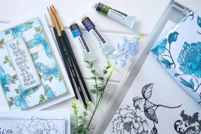 Ornamental Butterflies Studio Clear Stamp Set, 5" x 8" (5 pack) by Willow Wolfe - Sizzix