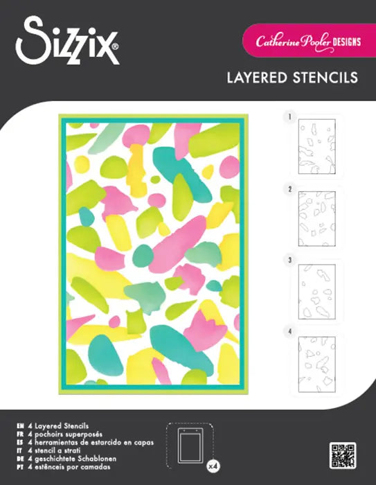 Paper Scraps A6 Layered Stencil Set - Catherine Pooler - Sizzix