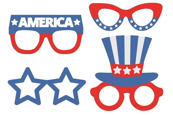 Patriotic Prop Glasses SVG Image File Download for Patriotic Projects