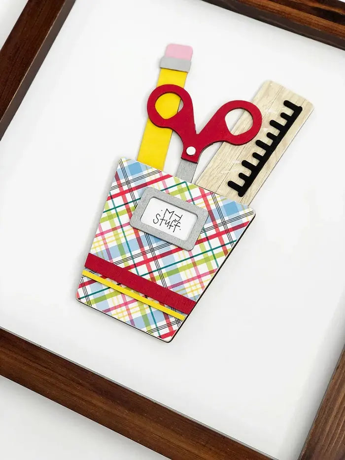 Pencil Holder Wooden Craft - Foundations Decor