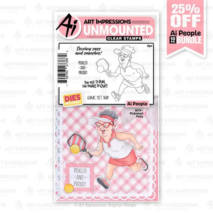 Pickleball Patty Clear Stamp and Die Set - Ai People - Art Impressions