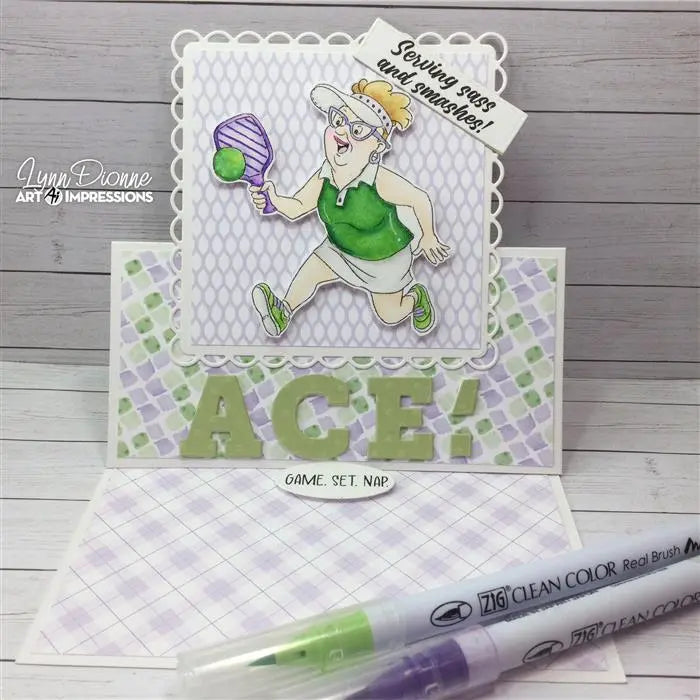 Pickleball Patty Clear Stamp and Die Set - Ai People - Art Impressions