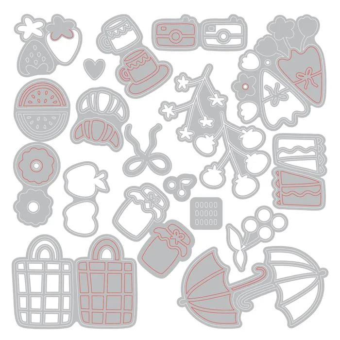 Picnic Treats Thinlits Die Set (18 pack) by Letters by Shells - Sizzix