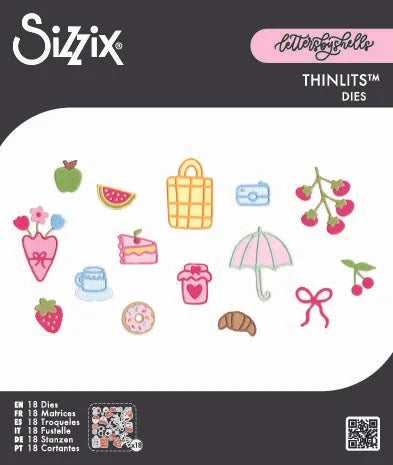Picnic Treats Thinlits Die Set (18 pack) by Letters by Shells - Sizzix