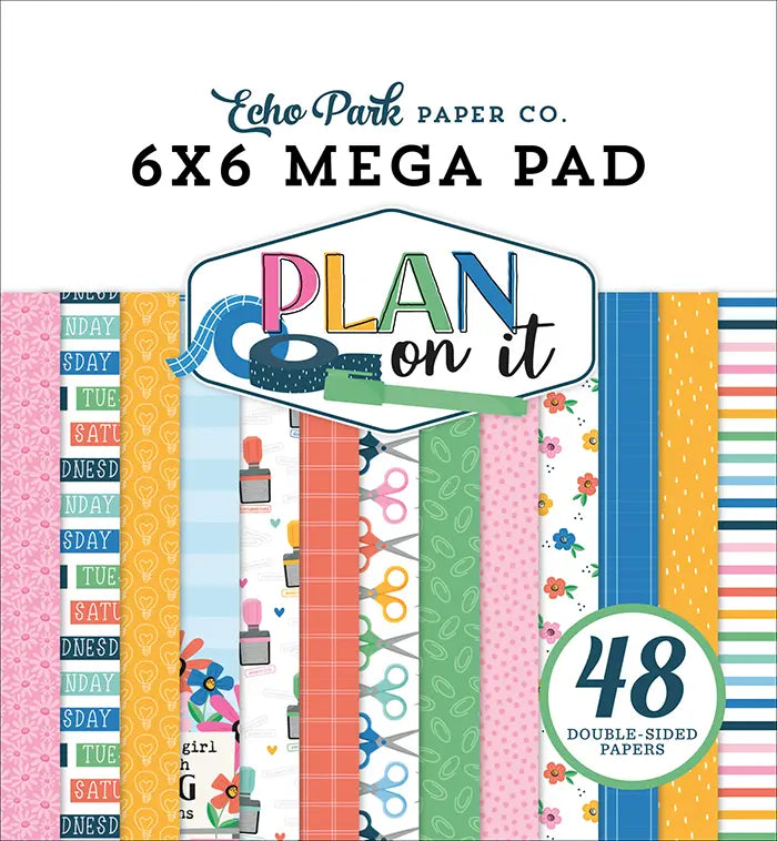 Plan On It Cardmakers Mega Cardstock Pad, 6" x 6" - Echo Park