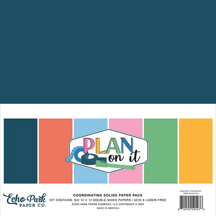 Plan On It Solids Paper Kit, 12" x 12" - Echo Park