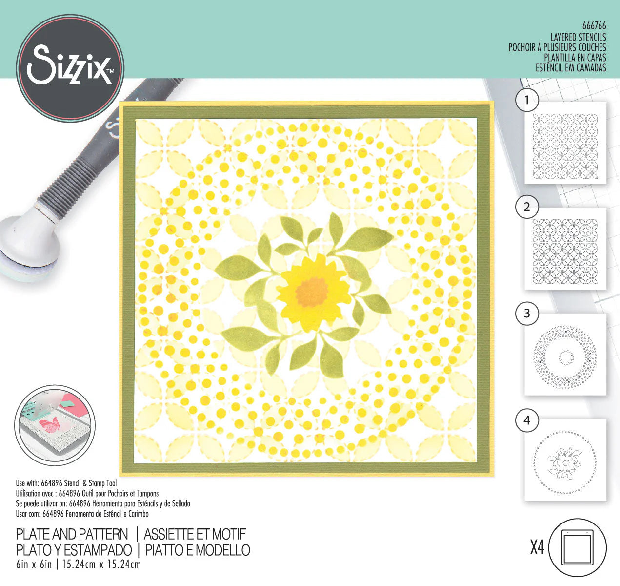 Plate and Pattern Layered Stencils Eileen Hull Sizzix