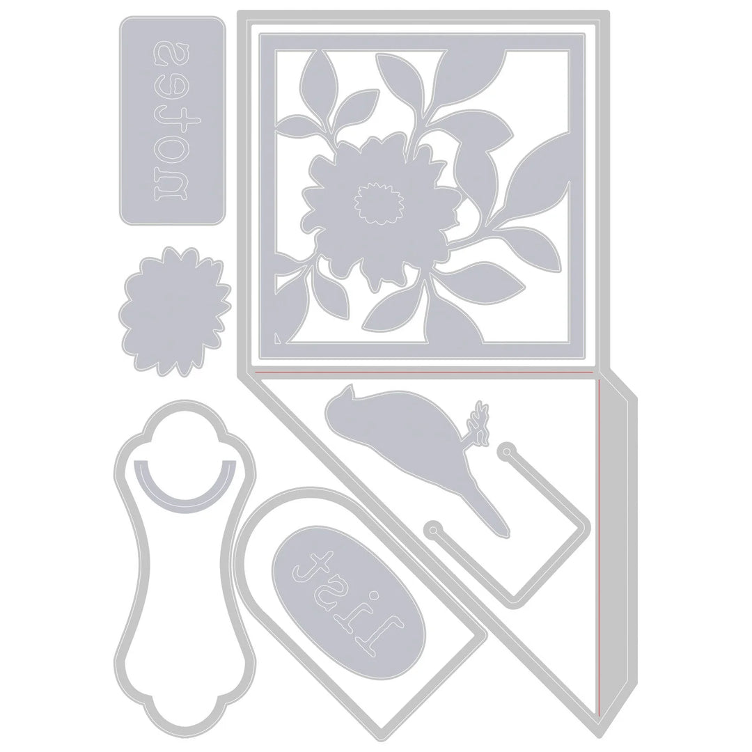 Pocket and Paperclips Floral Thinlits Die Set - Eileen Hull - Sizzix