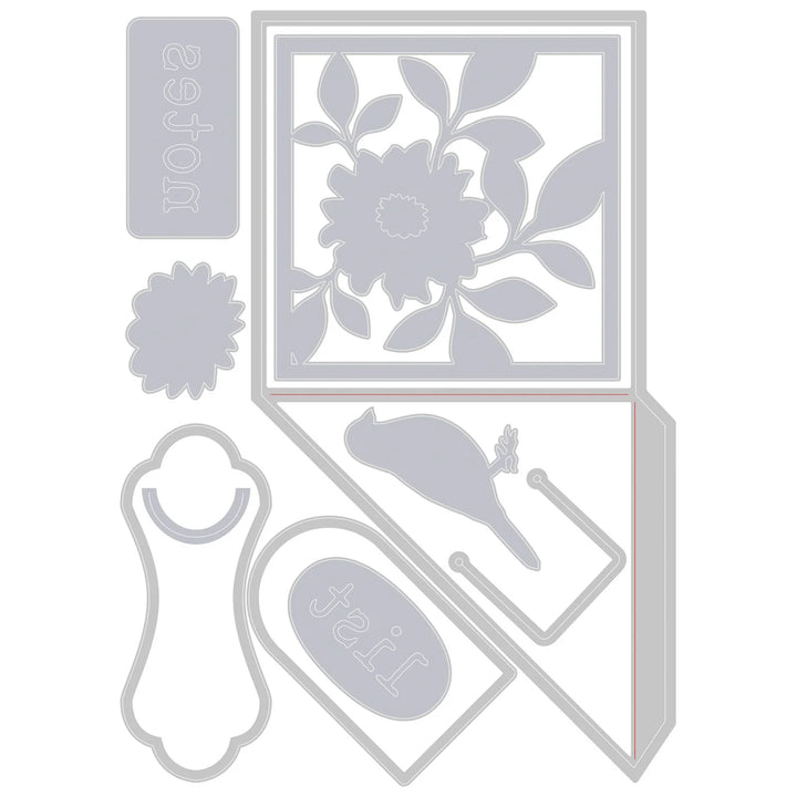 Pocket and Paperclips Floral Thinlits Die Set - Eileen Hull - Sizzix