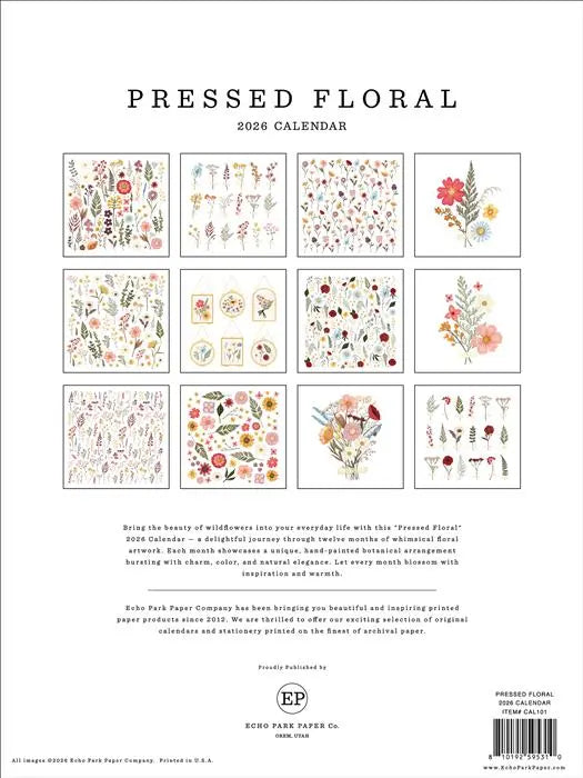 Pressed Floral 2026 Calendar - Echo Park