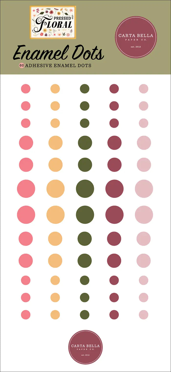 Pressed Floral Enamel Dot Stickers - Carta Bella